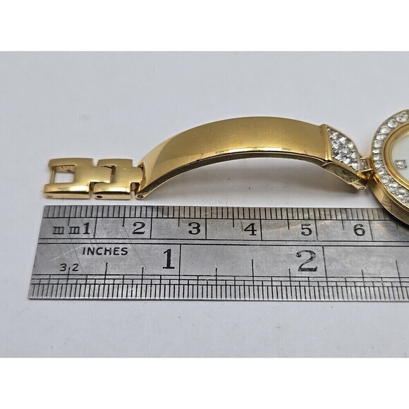 Elgin EG400 124 VJ21 Gold Tone Crystal Quartz Ladies Watch New Battery Vintage main image 7